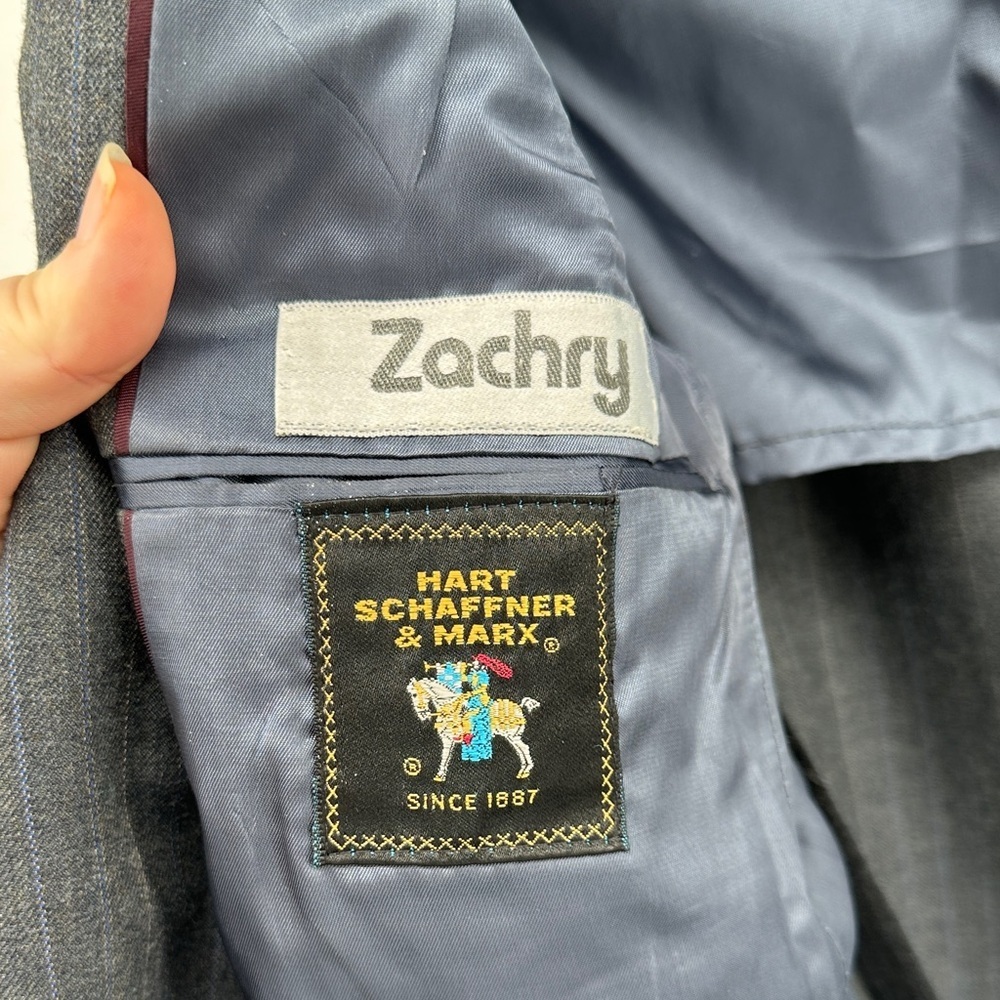 Hart Schaffner Marx VTG Old Money Academia Business ClassicCharcoal Blazer Sz40L - Picture 2 of 14